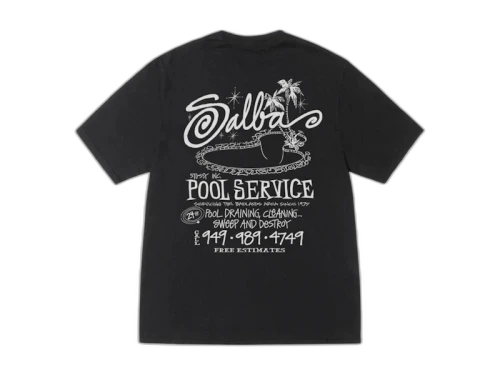 Stussy Pool Service Pigment Dyed Tee Black