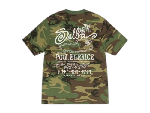 Stussy Pool Service Pigment Dyed Tee Camo