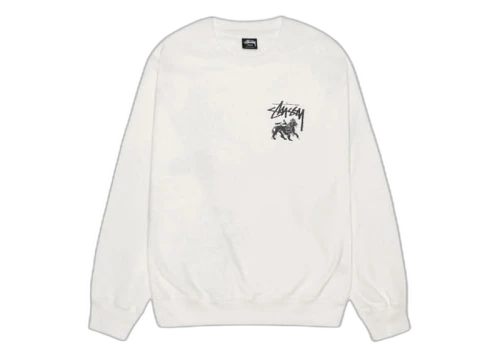 Stussy Rasta Lion Pigment Dyed Crew Natural