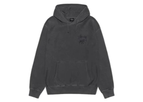 Stussy Rasta Lion Pigment Dyed Hoodie Black