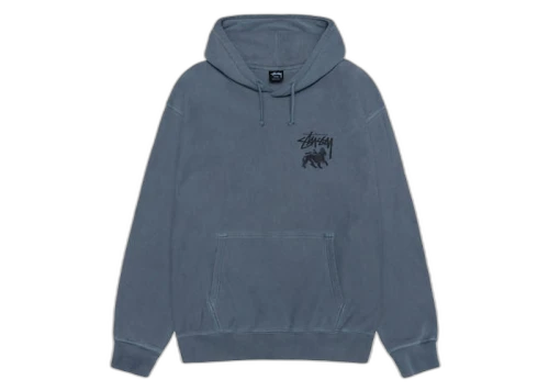 Stussy Rasta Lion Pigment Dyed Hoodie Navy