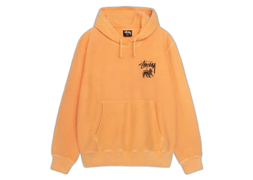 Stussy Rasta Lion Pigment Dyed Hoodie Orange