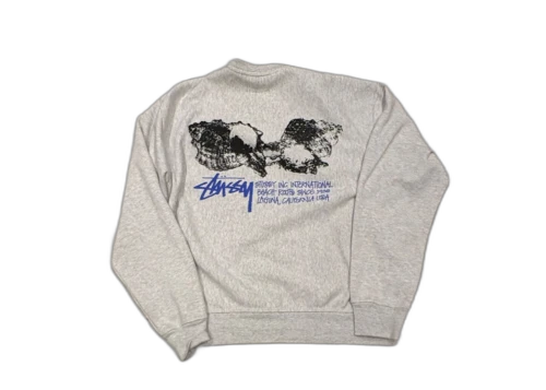 Stüssy Shells Crew Sweatshirt Grey Blue