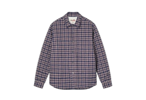 Stussy Sherpa Lined Plaid Shirt Navy (FW22)
