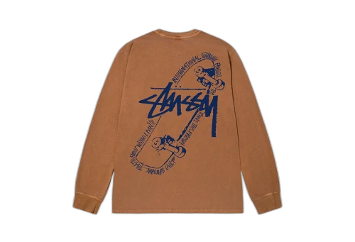Stussy Skate Posse Pigment Dyed LS Tee Almond (FW22)