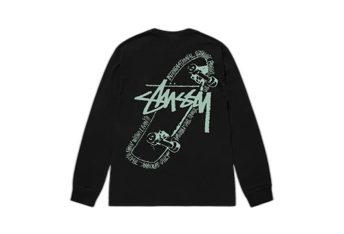 Stussy Skate Posse Pigment Dyed LS Tee Black (FW22)