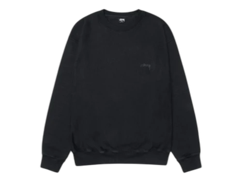 Stussy Smooth Stock Pigment Dyed Crew Black
