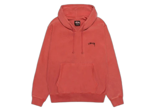 Stussy Smooth Stock Pigment Dyed Hoodie Guava