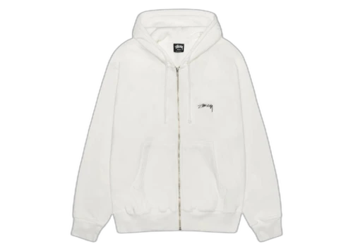 Stussy Smooth Stock Pigment Dyed Zip Hoodie Natural