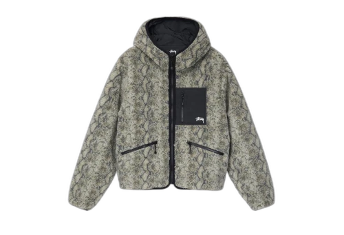 Stussy Snake Jacquard Sherpa Jacket Grey (FW22)