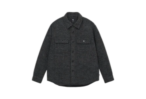 Stussy Speckled Wool CPO Shirt Black (FW22)