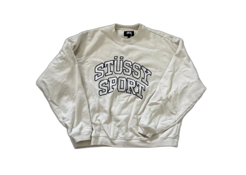 Stüssy Sport Applique Crewneck Sweatshirt Off White