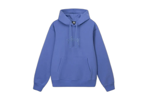 Stussy Stock Logo Applique Hoodie Blue (FW22)