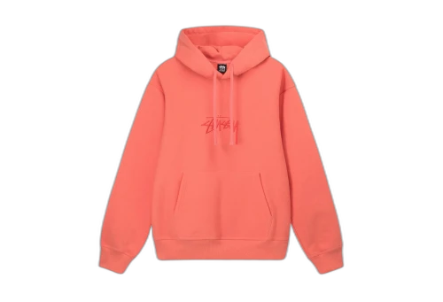 Stussy Stock Logo Applique Hoodie Hot Pink (FW22)