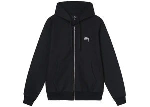 Stussy Stock Logo Zip Hood Sweatshirt Black