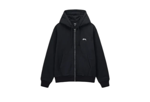 Stussy Stock Logo Zip Hoodie Black (SS23)