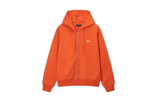 Stussy Stock Logo Zip Hoodie Orange (SS23)