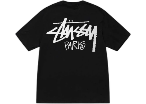 Stussy Stock Paris Tee Black