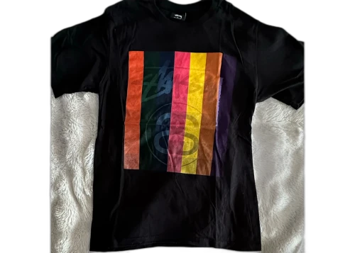 Stüssy Stripe Graphic T-Shirt Black