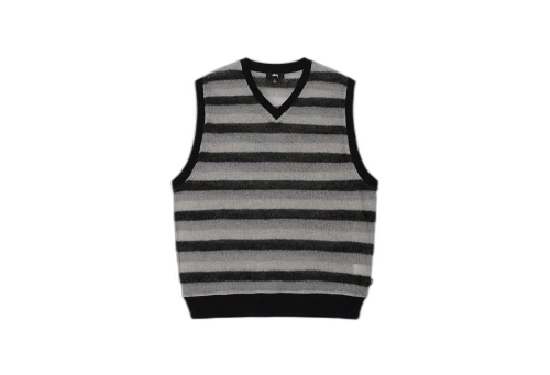 Stussy Striped Sweater Vest Black (FW22)