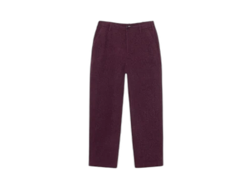 Stussy Textured Wool Relaxed Trouser Wine