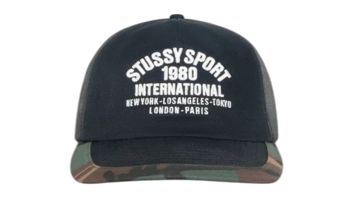 Stussy Trucker International Snapback Black