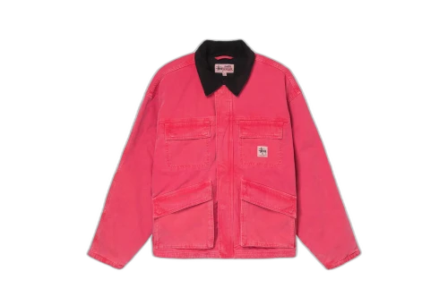 Stussy Washed Canvas Shop Jacket Hot Pink (FW22)