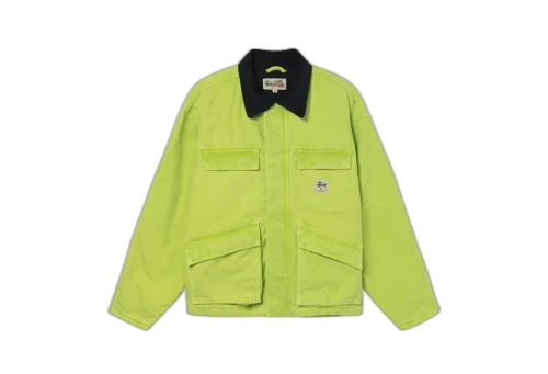 Stussy Washed Canvas Shop Jacket Lime (FW22)