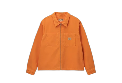 Stussy Washed Canvas Zip Shirt Orange (SS23)