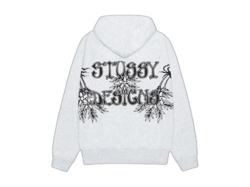 Stussy Wes Palms Hoodie Ash Heather