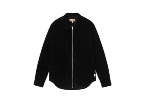 Stussy Wide Wale Cord Zip Shirt Black (FW22)