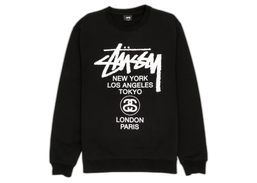 Stussy World Tour Crewneck Black
