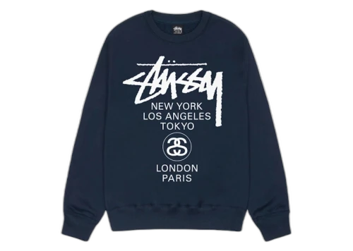 Stussy World Tour Crewneck Navy