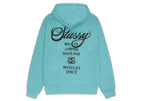 Stussy World Tour Hoodie Ocean