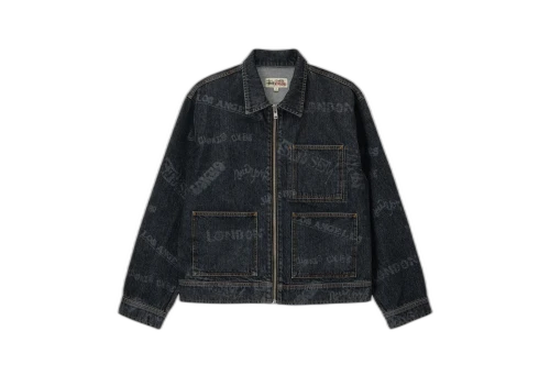 Stussy Worldwide Zip Work Jacket Black (SS23)