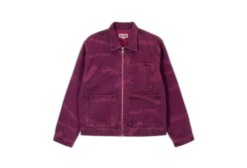 Stussy Worldwide Zip Work Jacket Fucshia (SS23)