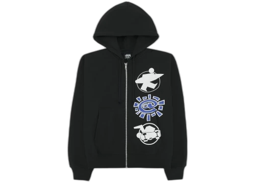Stussy x Always Do What You Should Do Stack Zip Hoodie Black
