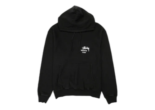 Stussy x Martine Rose Collage Pigment Dyed Hoodie Black