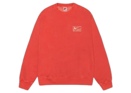 Stussy x Nike Pigment Dyed Fleece Crew (Asia Sizing) Habanero Red