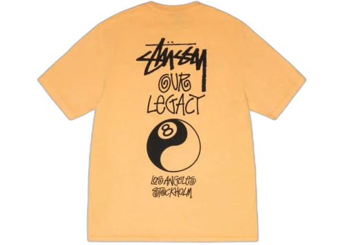 Stussy x Our Legacy 8 Ball Yin Yang Tee Pigment Dyed Peach