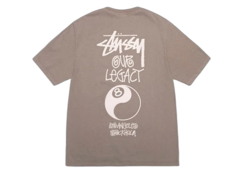 Stussy x Our Legacy Work Shop 8 Ball Yin Yang Pigment Dyed Tee Taupe
