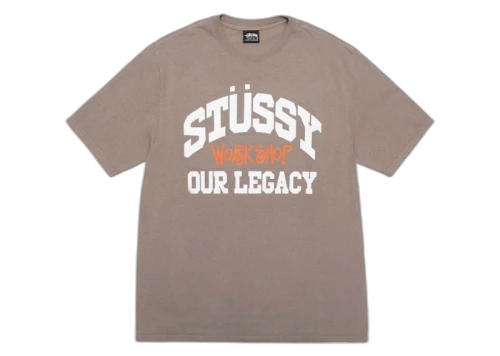Stussy x Our Legacy Work Shop Collegiate Pigment Dyed Tee Taupe