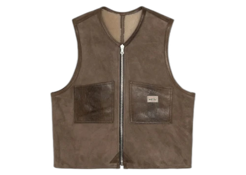 Stussy x Our Legacy Work Shop Reversible Shearling Vest Off White Shearling