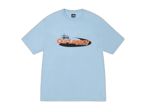 Stussy x Our Legacy Work Shop Swirl Pigment Dyed Tee Baby Blue