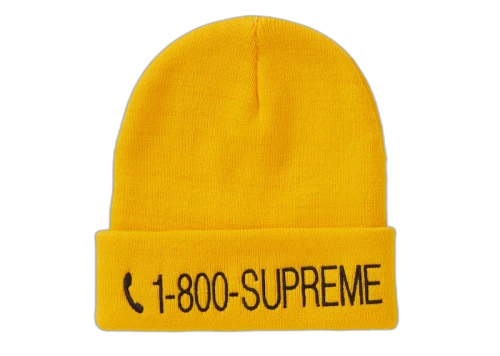Supreme 1-800 Beanie Gold