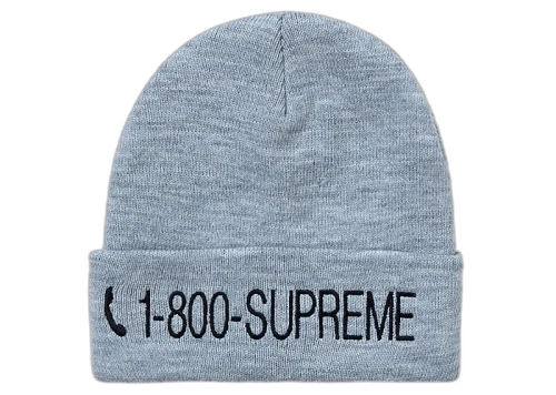 Supreme 1-800 Beanie Heather Grey