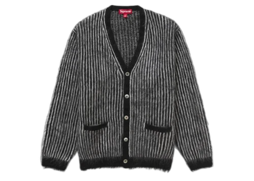 Supreme 2-Tone Mohair Cardigan Black