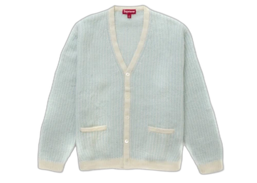 Supreme 2-Tone Mohair Cardigan Ivory