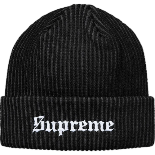 Supreme 2-Tone Rib Beanie Black