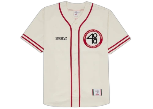 Supreme 40 Acres Twill Baseball Jersey White